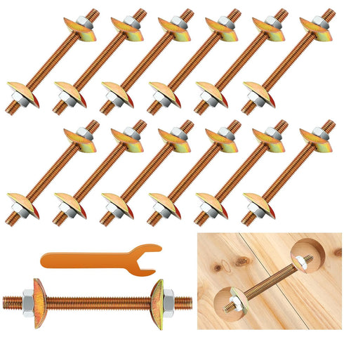 12 Set Countertop Fasteners Connector 5/16" x 3-1/2" Butcher Block Hardware Table Joint Connector Kit