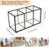 Tempered Glass Pencil Holder for Desk, 3 & 4 Compartments Desktop Storage Organizer for Office and School Supplies