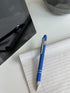 Pack of 5 Rubberized Comfort Soft Touch 2 in 1 Ballpoint Pen, Premium Metal Medium Point, Black Ink (Blue)