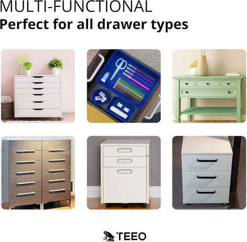 Teeo Felt Drawer Organizer, Desk Accessories for Office Organization, Kitchen Organizer, Jewelry Tray, Pack of 9 (Royal