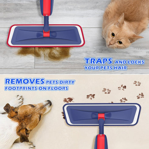 4 2 Commercial Spray Mops for Floor Cleaning: MEXERRIS Wet Dust Mops with Washable Pads for Swiffer Powermop