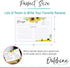 Outshine Premium Recipe Cards, 4x6 Inches Sunflower Design (Set of 50), No-Smear Double Sided Thick Cardstock