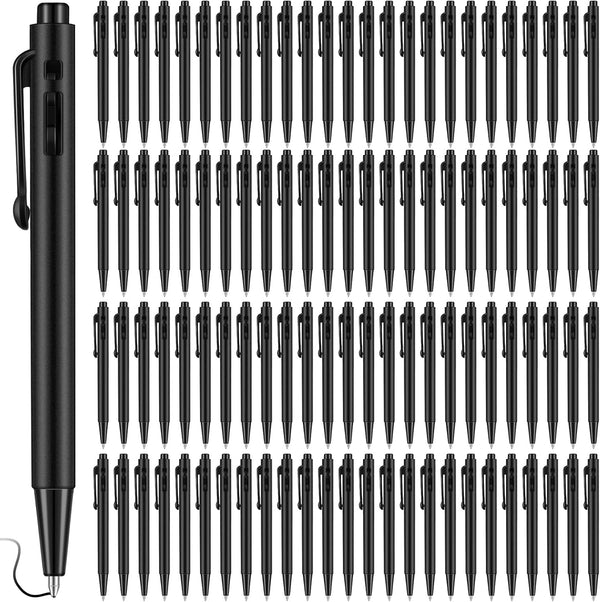 Eaasty 100 Pcs Mini Pen Bulk, 0.7 mm Small Retractable Ballpoint Tiny Black Ink Pens for Pocket School Journal