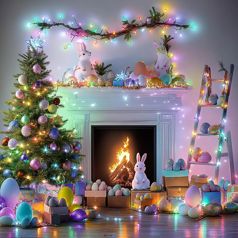 300 100 8 Dazzle Bright LED Easter String Lights, FT Colorful Connectable Waterproof String Lights Clear Wire