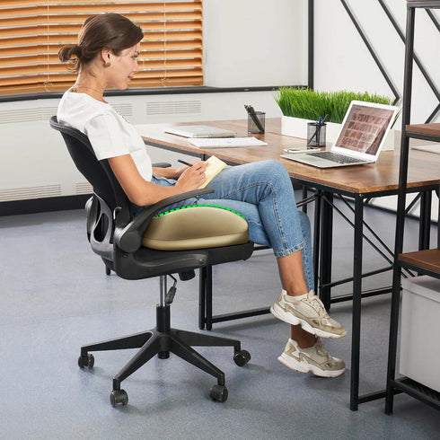 Benazcap Large Seat Cushion for Office Chair Memory Foam Coccyx Pain Relief Cushion Pillow for Back Support Non-Slip