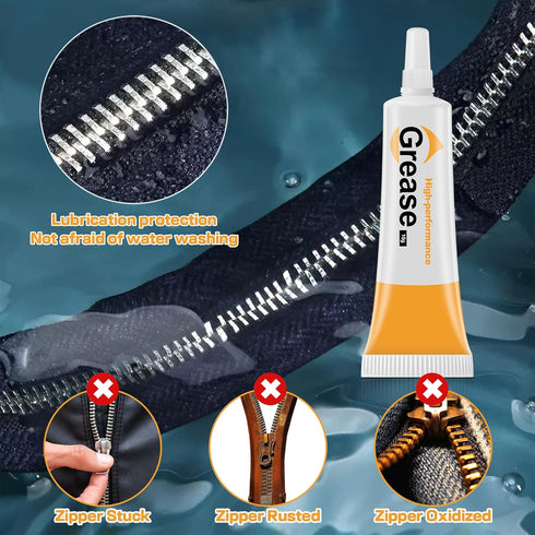 5 Pack Zipper Lubricant for Metal and Plastic, Instant Waterproof Zipper Lube, Long Lasting Universal Zip Grease