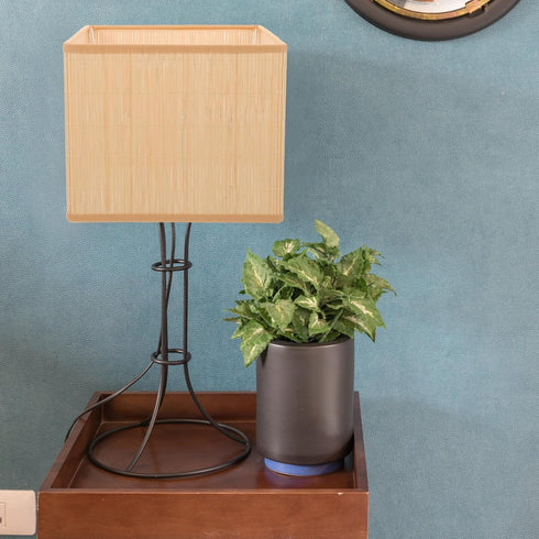 Homoyoyo Bamboo Lamp Shade Medium Square Lampshade Vintage Woven Chandelier Lampshade Clip On Light Cover for Table