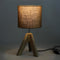 Tripod Table Lamp, 16 Inches Height with Brown Jute Lamp Shade Bedside