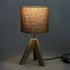 Tripod Table Lamp, 16 Inches Height with Brown Jute Lamp Shade Bedside