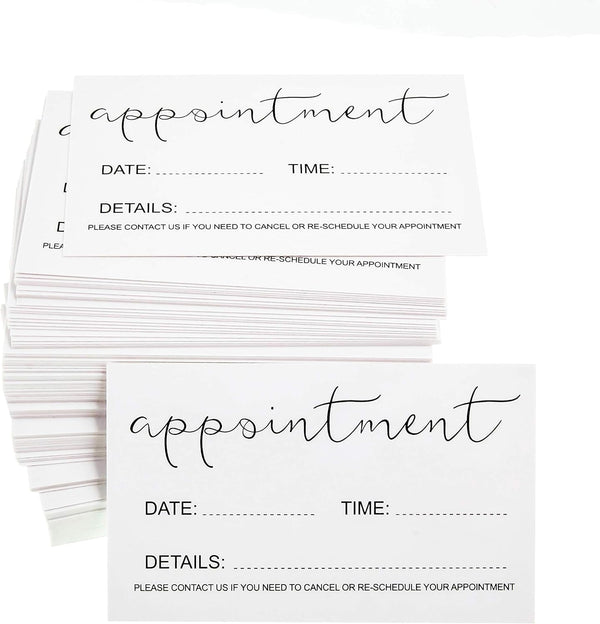RXBC2011 Appointment Reminder Cards, Pack of 100 for Beauty Makeup Hair Nail Salon and Therapist