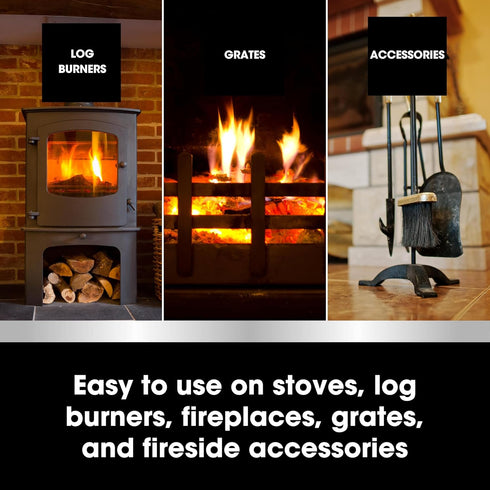 500ml 17 Oz Furniture Clinic Stove Care Kit Clean & Restore Log Burners, Grates, & Fireplaces | Removes Soot & Dirt |