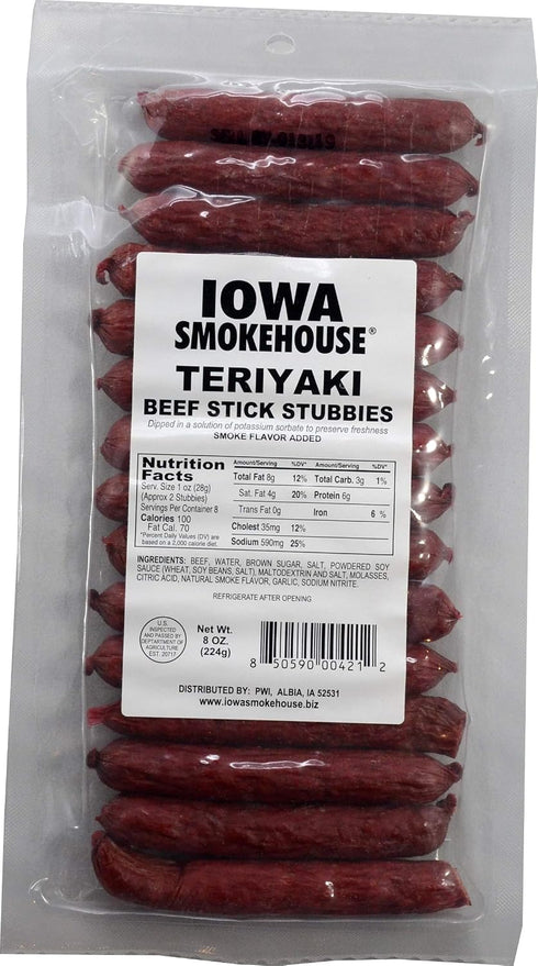 Iowa Smokehouse Stick Beef Teriyaki 8OZ IS-8BSTT