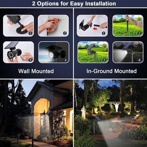 2000LM IP67 1 Pack Solar Motion Lights Outdoor Security Flood Lights Waterproof Spot Lights for Yard Porch Garage