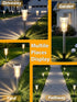 12 Pack DERAYSION Solar Pathway Lights Outdoor, Auto Dusk-to-Dawn Landscape Garden Lighting, Waterproof Stainless Steel