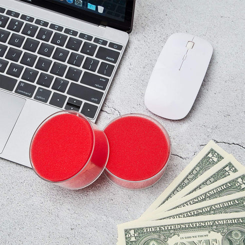 Outus 4 Pieces Sponge Cup Moistener Finger Wet Paper Plastic Round Humidifier Desktop Sponge Moistener, 3.1 Inches for
