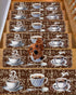 BOHOOSKYLAR 4 8"x30" Coffee Latte Beans Stair Treads Sugar Retro Brown Indoor Non Slip Peel and Stick Stair Treads
