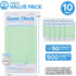 (10 Pack) 500 Stock Your Home Green Guest Check Books for Servers Server Note Pads, Waiter Checkbook, Food Receipt