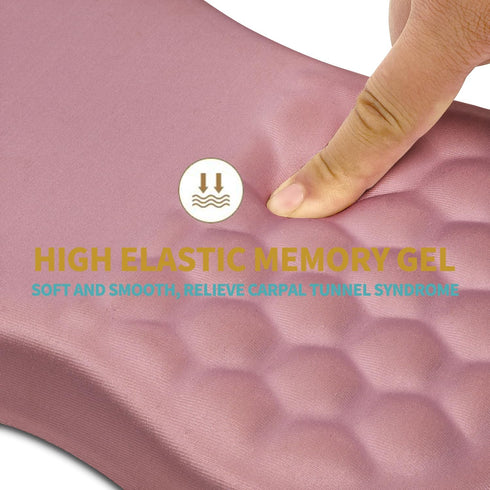Hokafenle (12x8 inch,Pink) Ergonomic Mouse Pad Wrist Support with Massage Design, Wrist Rest Pain Relief Mousepad