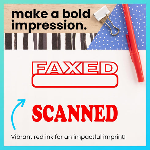 ExcelMark FAXED Self Inking Rubber Stamp, Red Ink