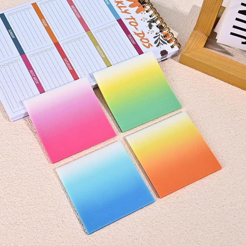 BAYTORY 200 Sheets Glitter Transparent Sticky Notes, 3 x 3 Clear Memo Pads, Translucent Self-Stick Note for Bible