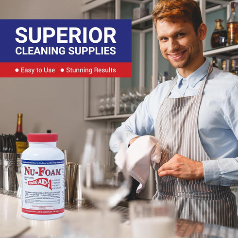 100 Tablets/600 Nu-Foam Sanitizing Tablets for Bar Glassware Superior Rinse Aid - Hand Washing Bar, Tavern, Brewery