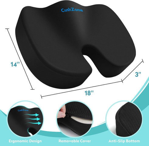 Tailbone Office Chair Seat Cushion, Cooling Gel Enhanced Memory Foam Cushion for Long Sitting - Back, Sciatica, Coccyx