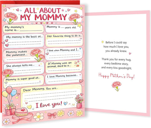 LiuuLi Happy Mother's Day Card for Mom, Cute Mothers Day Gifts from Daughter
