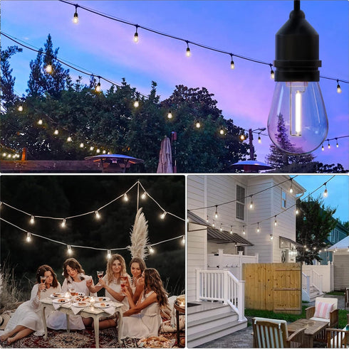 Mlambert LED String Light Bulbs, Shatterproof Outdoor S14 Replacement Light Bulbs, 4000K, Waterproof, 1W LED Edison