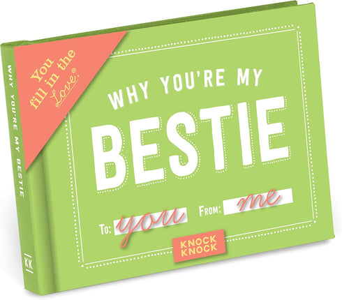 Knock Knock Why You're My Bestie Book, Fill-in-the-Blank Gift Journal, 4.5 x 3.25-Inches
