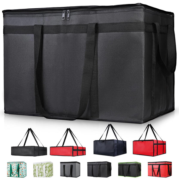 CIVJET Insulated Food Delivery Bag, XXXL Insulated Reusable Grocery Cooler/Hot Bags, Tote