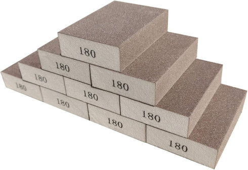 10 Pack 180 Grit Sanding Sponge – Washable & Reusable Sanding Blocks for Pot, Pan, Brush, Glasses, Wood