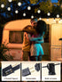 25FT G40 25 Bulbs Frosted White Lights Globe Outdoor String Lights Patio Lights with Frosted White Globe - Black Wire
