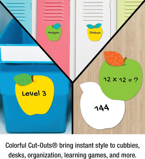 Carson Dellosa 36pc Colorful Apple Bulletin Board Cutouts for Classroom
