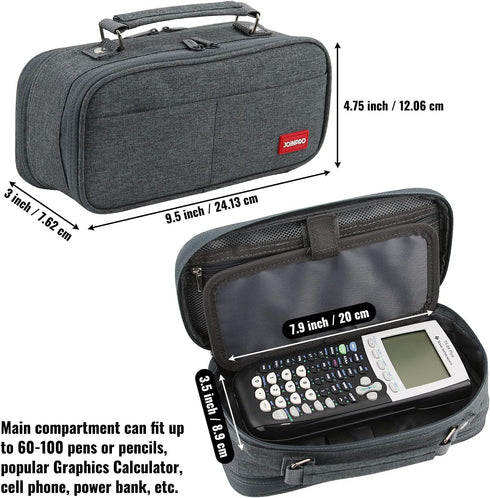 Large Capacity Pencil Case Organizer, Double Zipper Storage Bag for College School Office