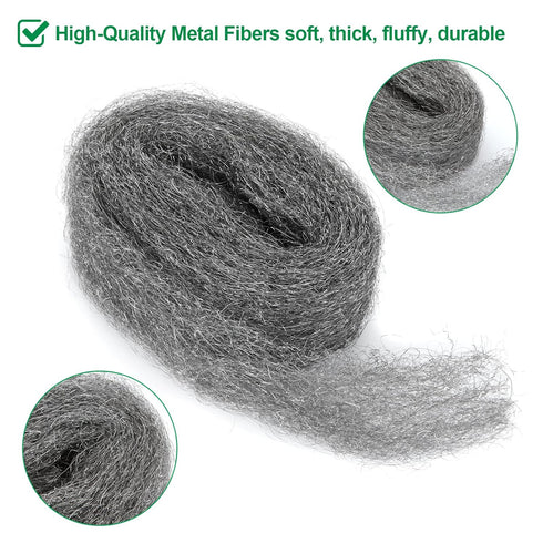 15PCS 150 Feet Steel Wool Fill Fabric DIY Kit for Mice Control, Coarse Wire Wool Hardware Cloth
