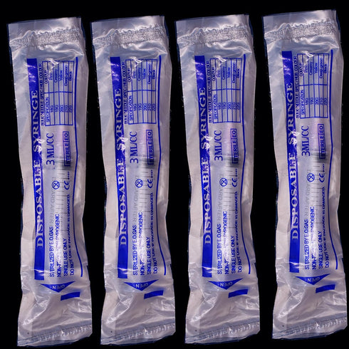 100 Pack 3ml Plastic Luer Lock Syringe with 18Gauge and Cap, Individually Sealed for Scientific Labs, Measuring Liquid