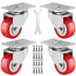 2.5 Inch Heavy Duty Caster Wheels Set of 4, Lockable Cart Wheels with Brakes, 1500lbs Load Capacity, 360 Degree