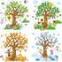 Teling 239 Pcs Season Tree Classroom Bulletin Board Decor, Spring Summer Autumn Winter Cutouts Border Set