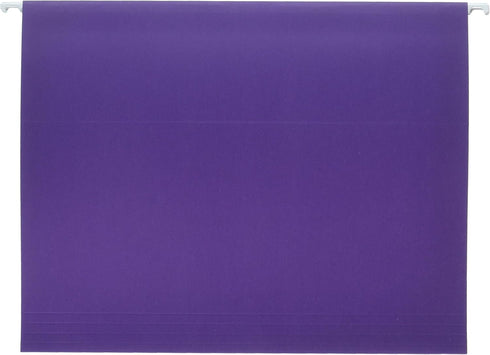 School Smart Letter Size Hanging File Folders, Pack of 25, Purple, 1/5 Cut Tab - 085112