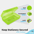 Enday Pencil Box Green, Plastic Pencil Case, Multipurpose Storage Utility Box Organizer with Snap Closure for Home and Office by Enday