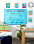 Eureka Seas The Day Ocean of Emotions Mini Bulletin Board Set with 31 Pieces for Classroom Decorations