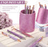 Sabary 8 Pcs Ballpoint Pens with Holder - Metal Crystal Diamond Glitter Pencil Holder for Women Girls