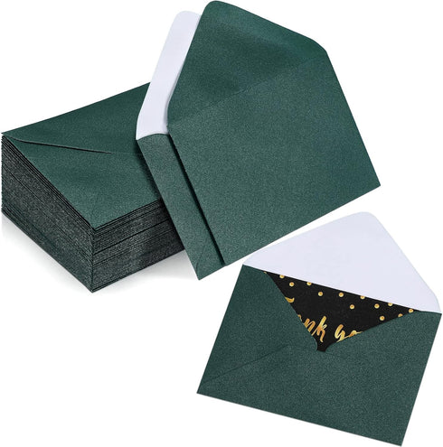 Yahenda 200 Count Mini Gift Card Envelopes, Bulk Wedding Pocket Small Paper Sleeves, 4 x 2.7 Inch (Green)