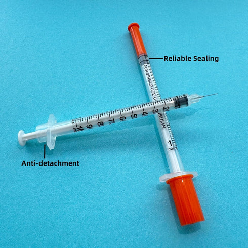 1ml Syringes with Needle, 30G 5/16 Inch, Individually Wrapped, Pack of 100