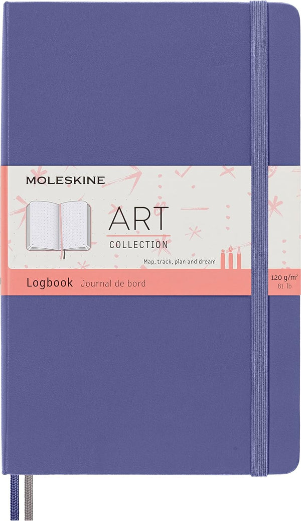 Moleskine Art Logbook, Hard Cover, Large (5" x 8.25"), Dotted, Lavender Violet, 160 Pages