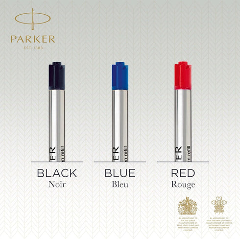 Parker Ballpoint Pen Refills, Medium Point, Blue QUINKflow Ink, 10 Count Compatible with Parker Pens