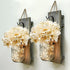 YI LIGHTING Set 2 of - Rustic Wall Sconces - Mason Jars Sconce with Remote Control, Flowers, LED Fairy Lights for Home