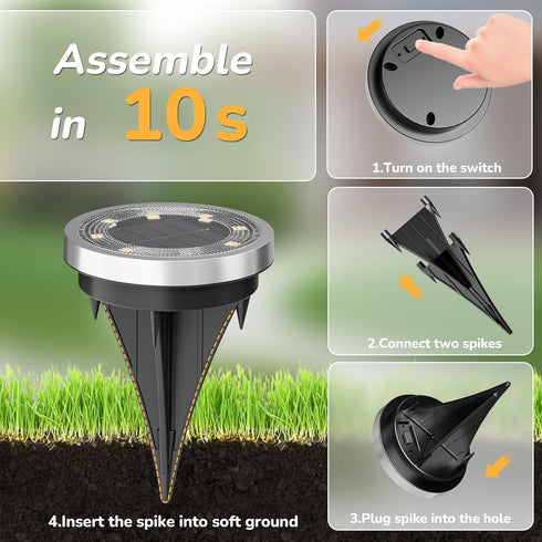 Lights,16 Pack INCX Solar Ground Solar Lights Outdoor Waterproof, Solar Garden Lights Landscape Lighting for Patio