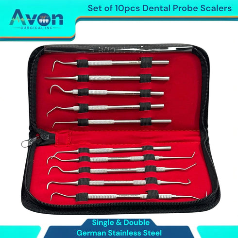 Avon Surgical 10 Pieces Kit - Dental Hygienist Oral Care Picks Single + Double-Ended with Varying Tips - Precision