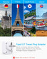 Type E F Plug Adapter, Germany France Travel Plug Adapter with 2 Outlets 3 USB Ports(2 USB C) Schuko Power Adaptor for US to Europe EU Spain Iceland Korea Greece Norway Russia German French 2 Pack